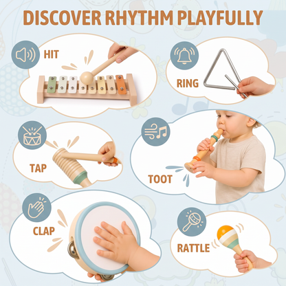 Wooden Musical Instrument Set – Kids