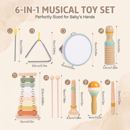Wooden Musical Instrument Set – Kids