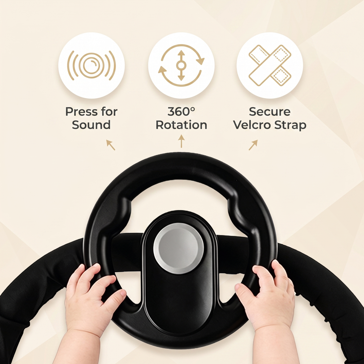 Interactive Kids Pushchair Steering Wheel Toy