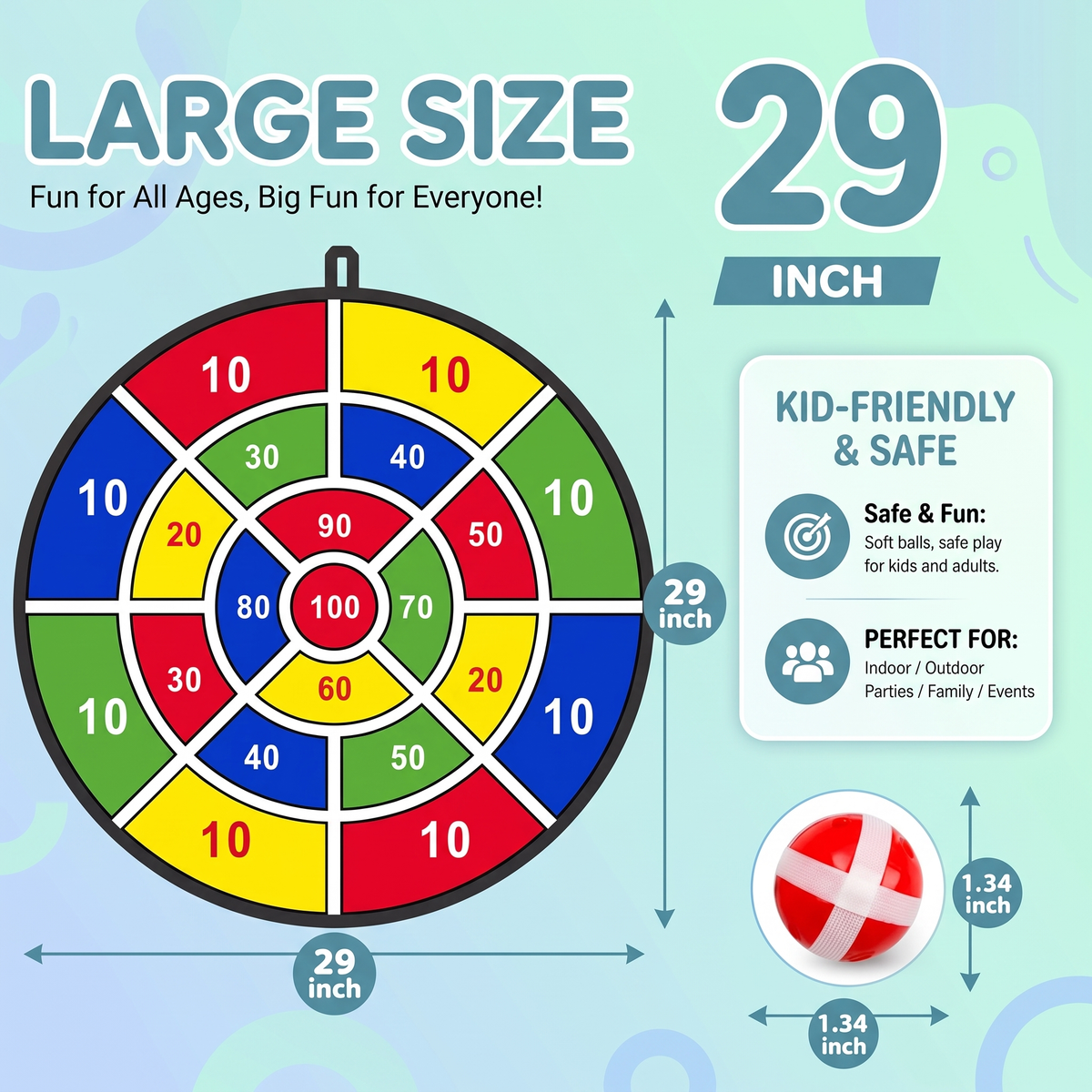 Interactive Giant Sticky Ball Target Game