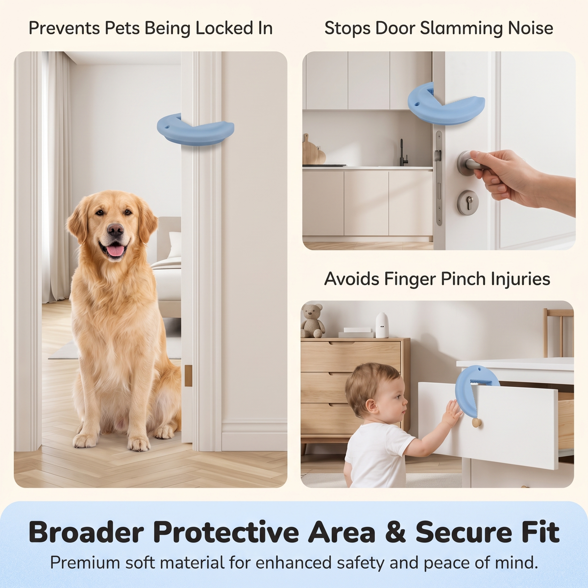 Baby Door Finger Pinch Guards (4 Piece Set) for Everyday Baby Care