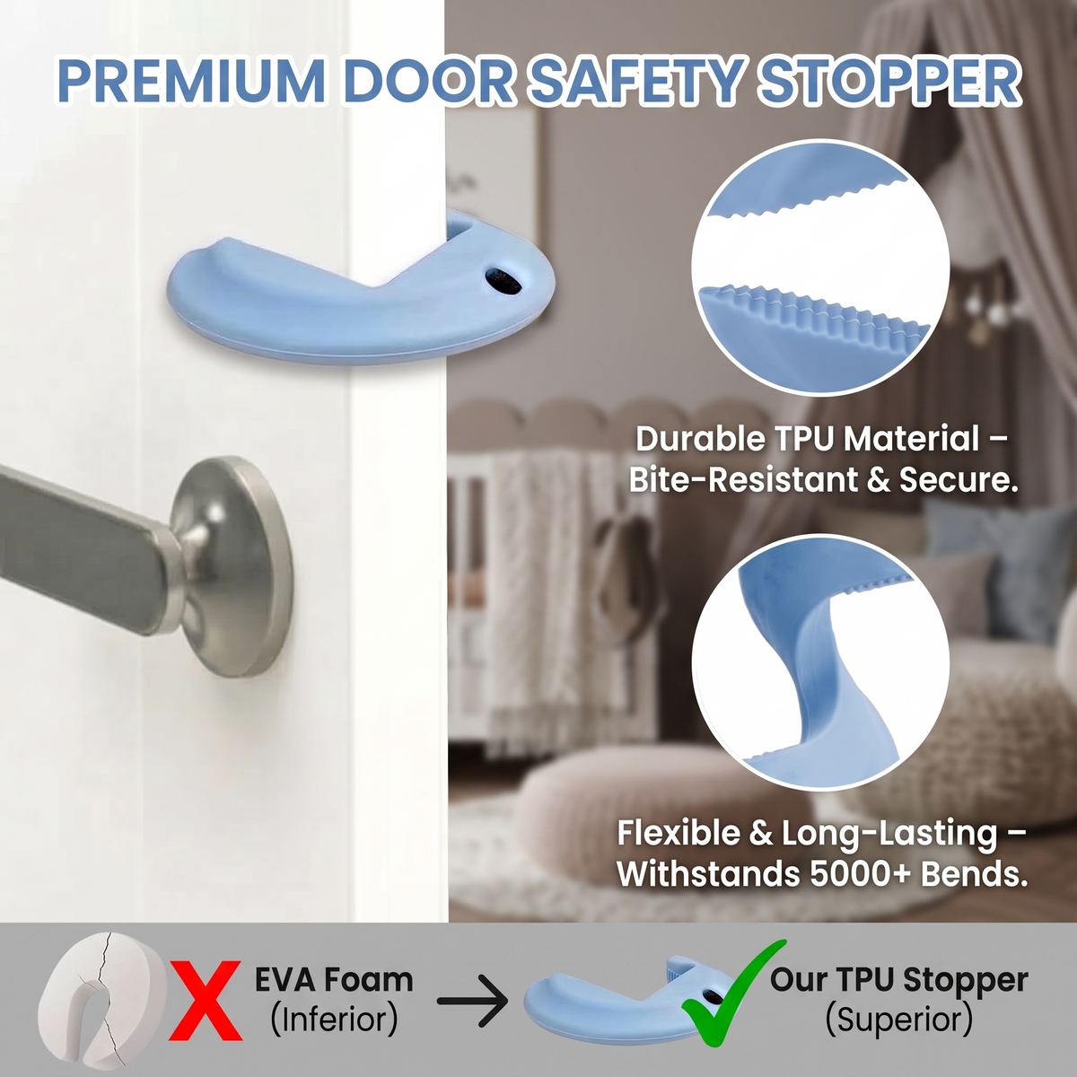 Baby Door Finger Pinch Guards (4 Piece Set) for Everyday Baby Care