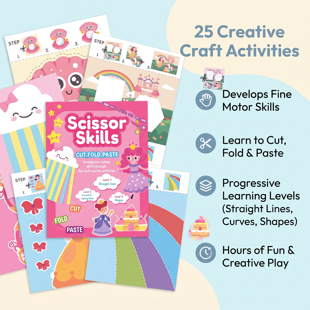 Creative Scissor Practice & Craft Activity Set for Kids
