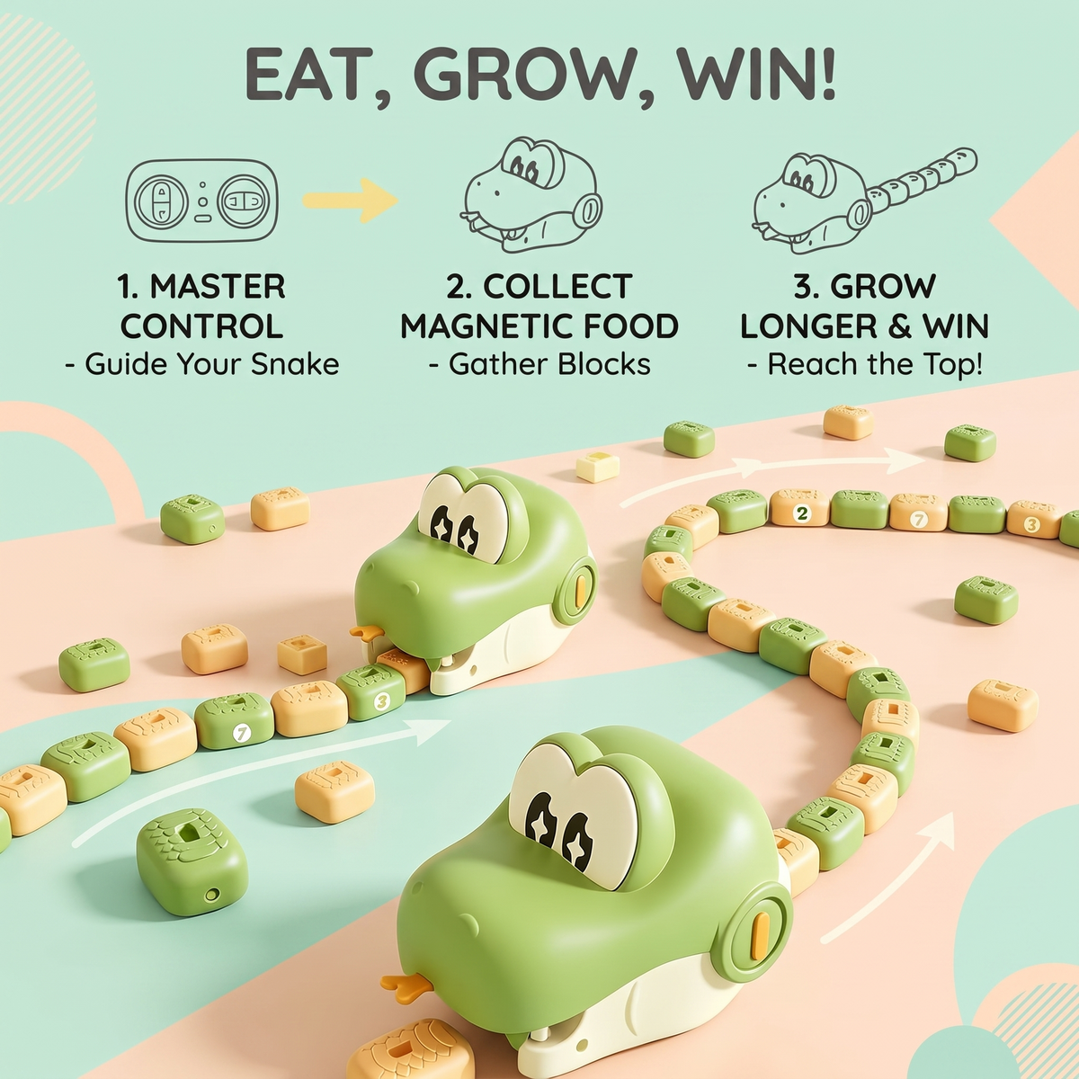 Interactive Magnetic Hungry Snake Challenge Game