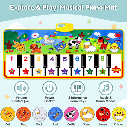 Interactive Interactive Farm Animal Piano Play Mat for Kids
