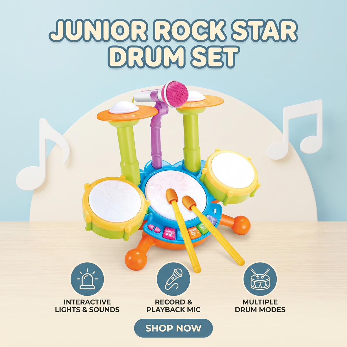 My First Drum Set & Music & Lights