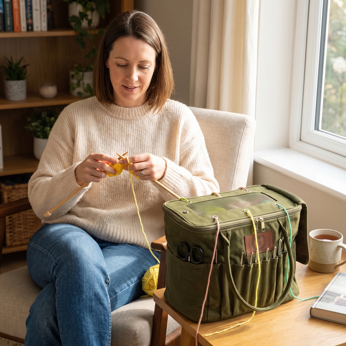 Custom Personalised Yarn Storage Bag for Knitting & Crochet