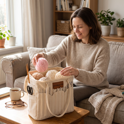 Custom Personalised Yarn Storage Bag for Knitting & Crochet