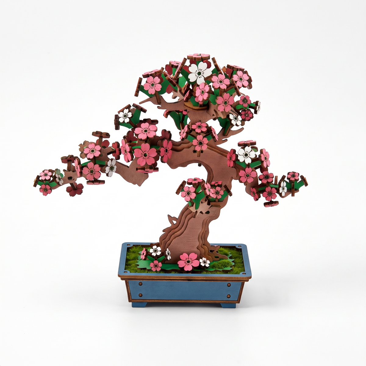 Interactive 3D Wooden Flower & Plant Puzzle Building Kit
