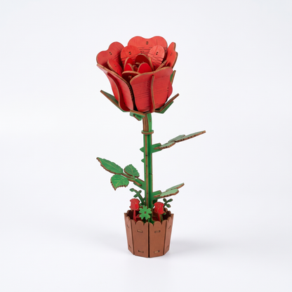 Interactive 3D Wooden Flower & Plant Puzzle Building Kit
