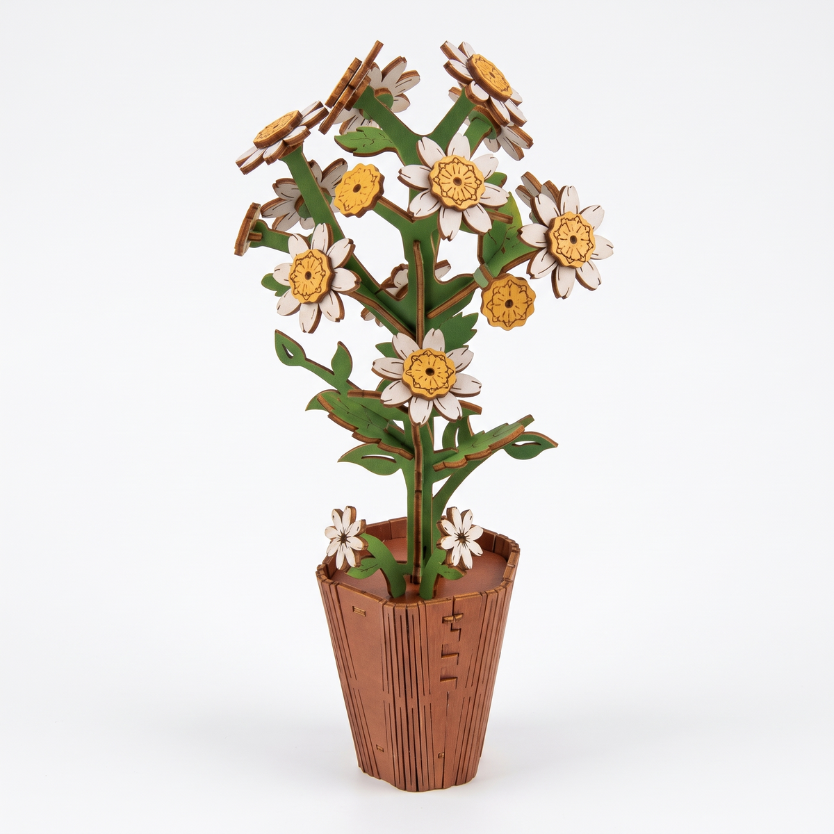 Interactive 3D Wooden Flower & Plant Puzzle Building Kit