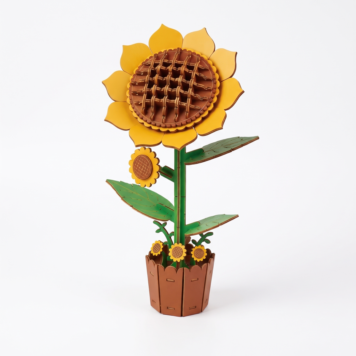 Interactive 3D Wooden Flower & Plant Puzzle Building Kit