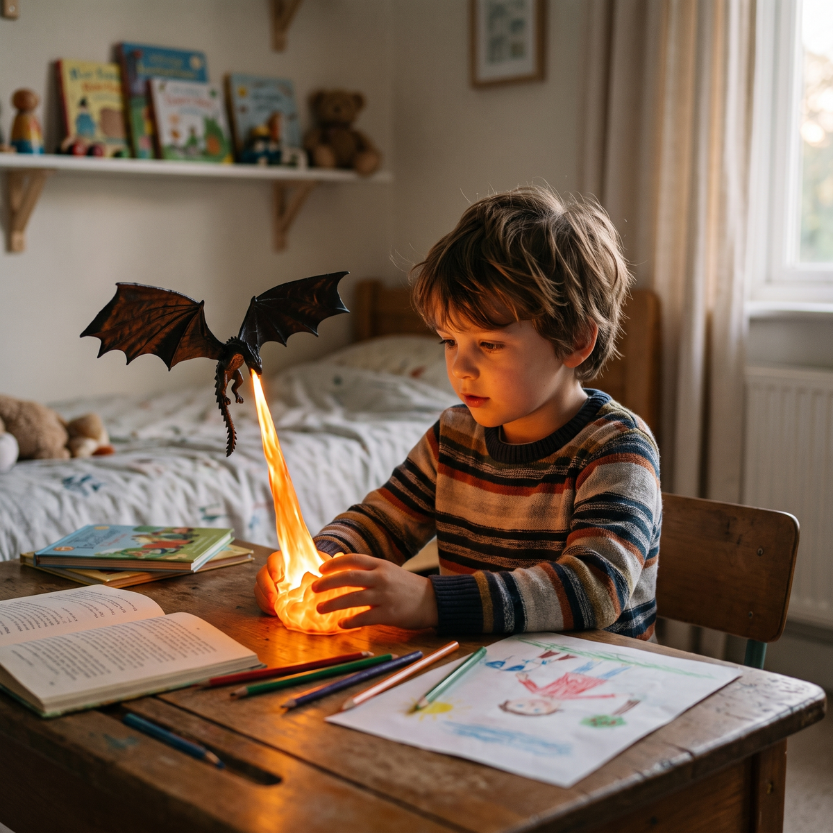 Fire Breathing Dragon Light – Bookshelf & Desk