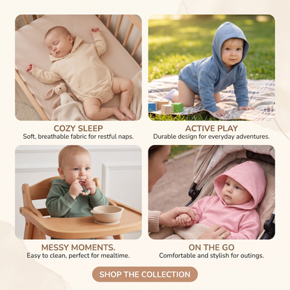 Comfortable Cosy Hooded Baby Romper with Front Pocket