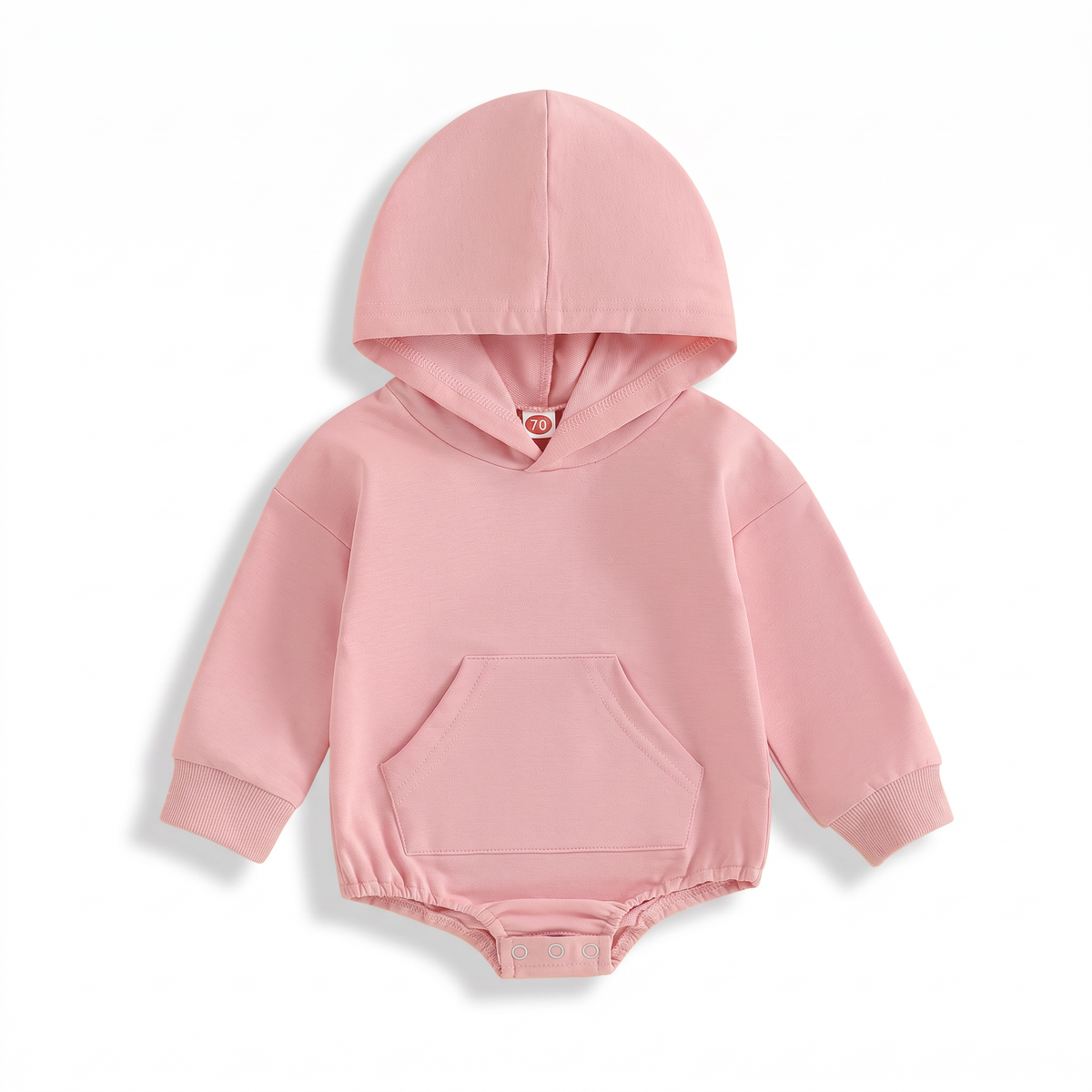 Comfortable Cosy Hooded Baby Romper with Front Pocket