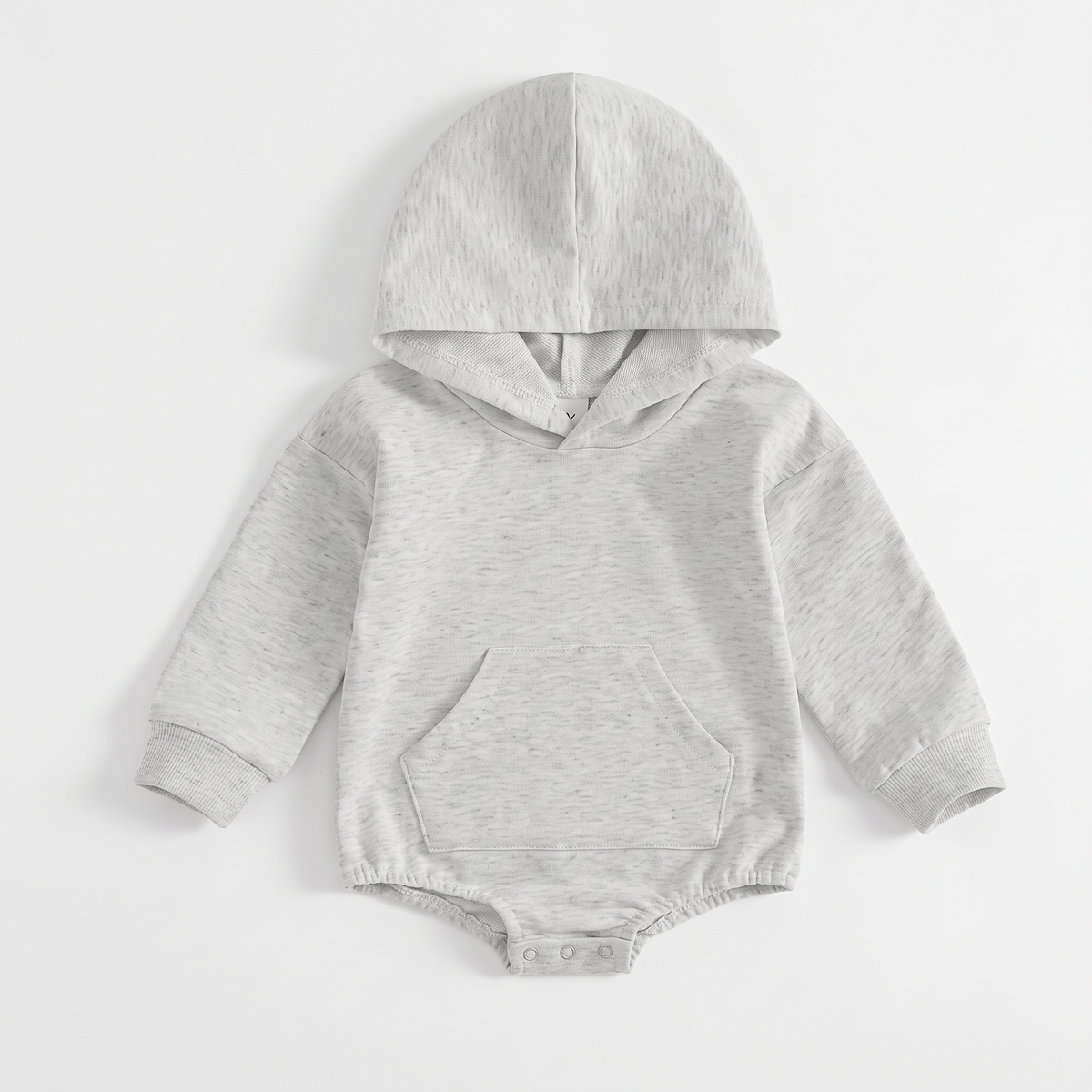 Comfortable Cosy Hooded Baby Romper with Front Pocket