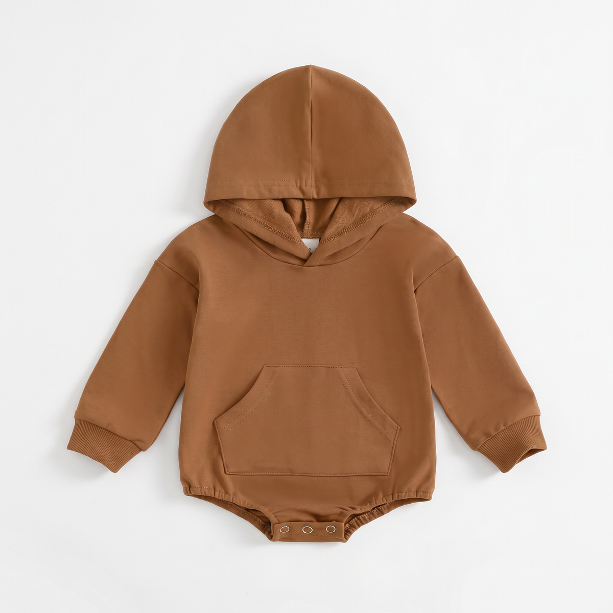 Comfortable Cosy Hooded Baby Romper with Front Pocket