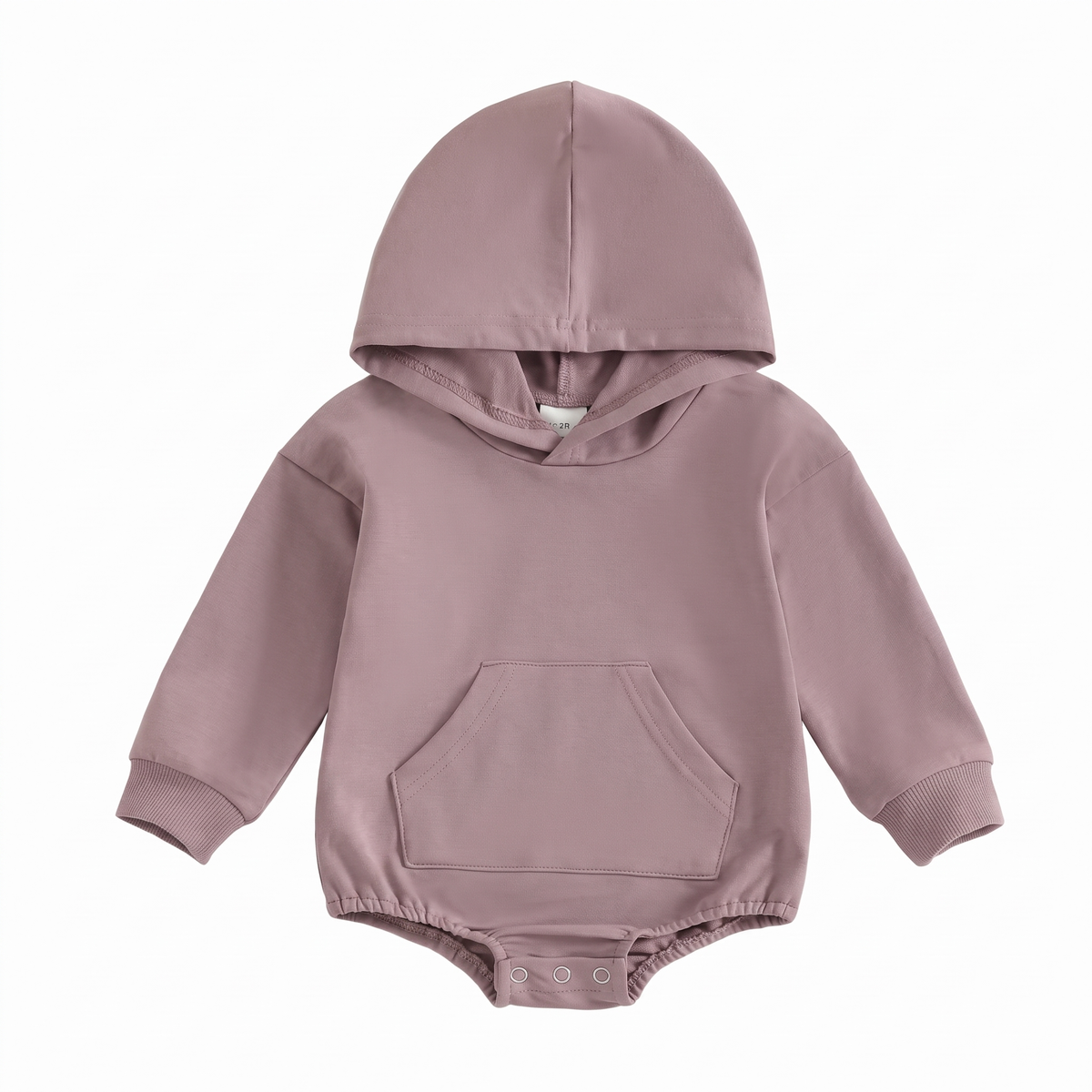 Comfortable Cosy Hooded Baby Romper with Front Pocket