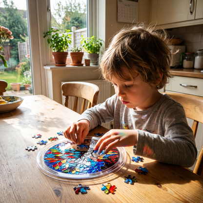 Interactive Stained Glass Suncatcher Puzzle for Windows