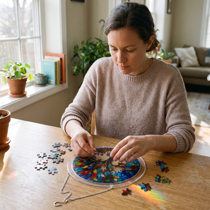 Interactive Stained Glass Suncatcher Puzzle for Windows