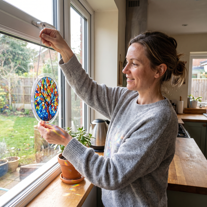 Interactive Stained Glass Suncatcher Puzzle for Windows