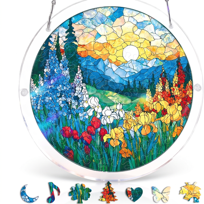 Interactive Stained Glass Suncatcher Puzzle for Windows