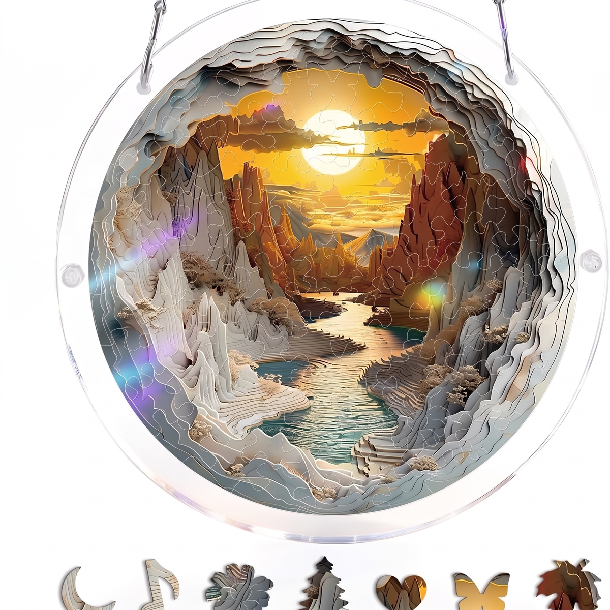 Interactive Stained Glass Suncatcher Puzzle for Windows