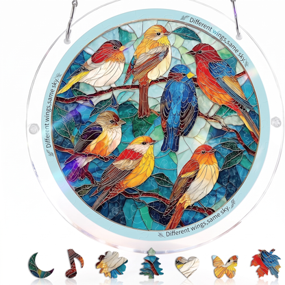 Interactive Stained Glass Suncatcher Puzzle for Windows