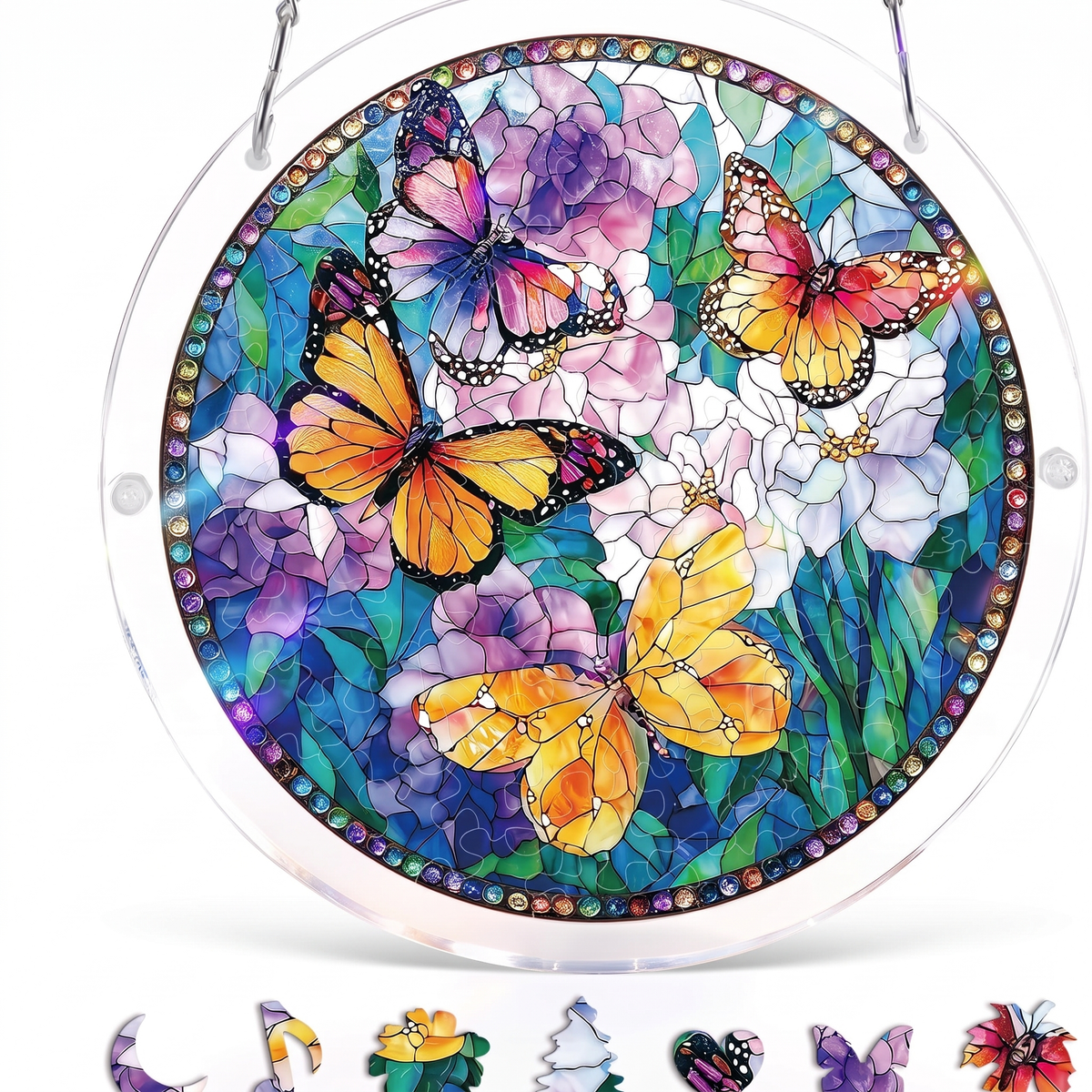 Interactive Stained Glass Suncatcher Puzzle for Windows