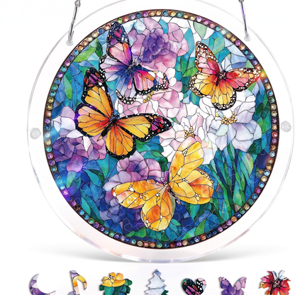 Interactive Stained Glass Suncatcher Puzzle for Windows