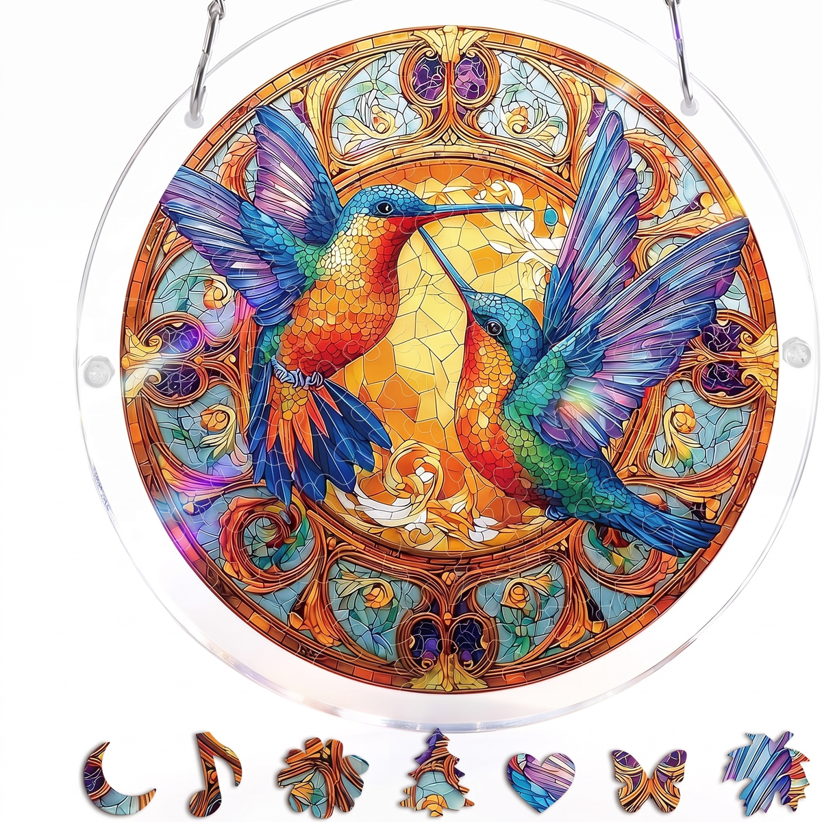 Interactive Stained Glass Suncatcher Puzzle for Windows