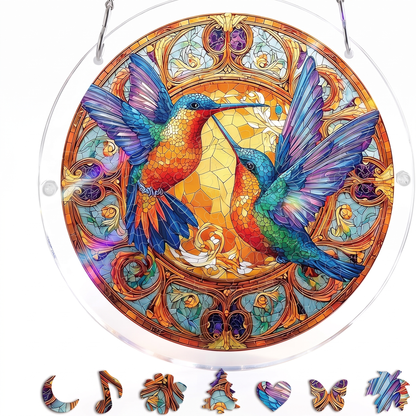 Interactive Stained Glass Suncatcher Puzzle for Windows