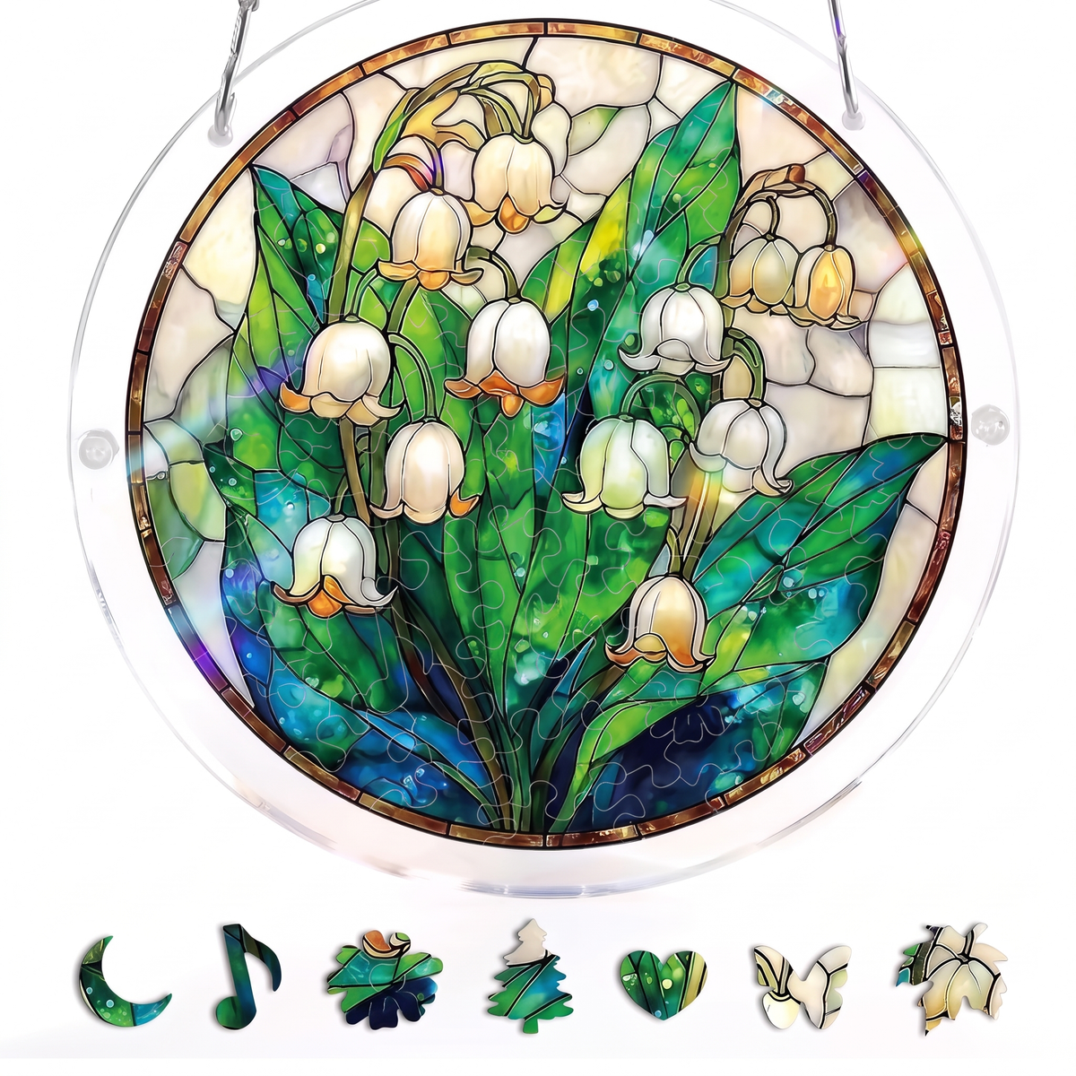 Interactive Stained Glass Suncatcher Puzzle for Windows