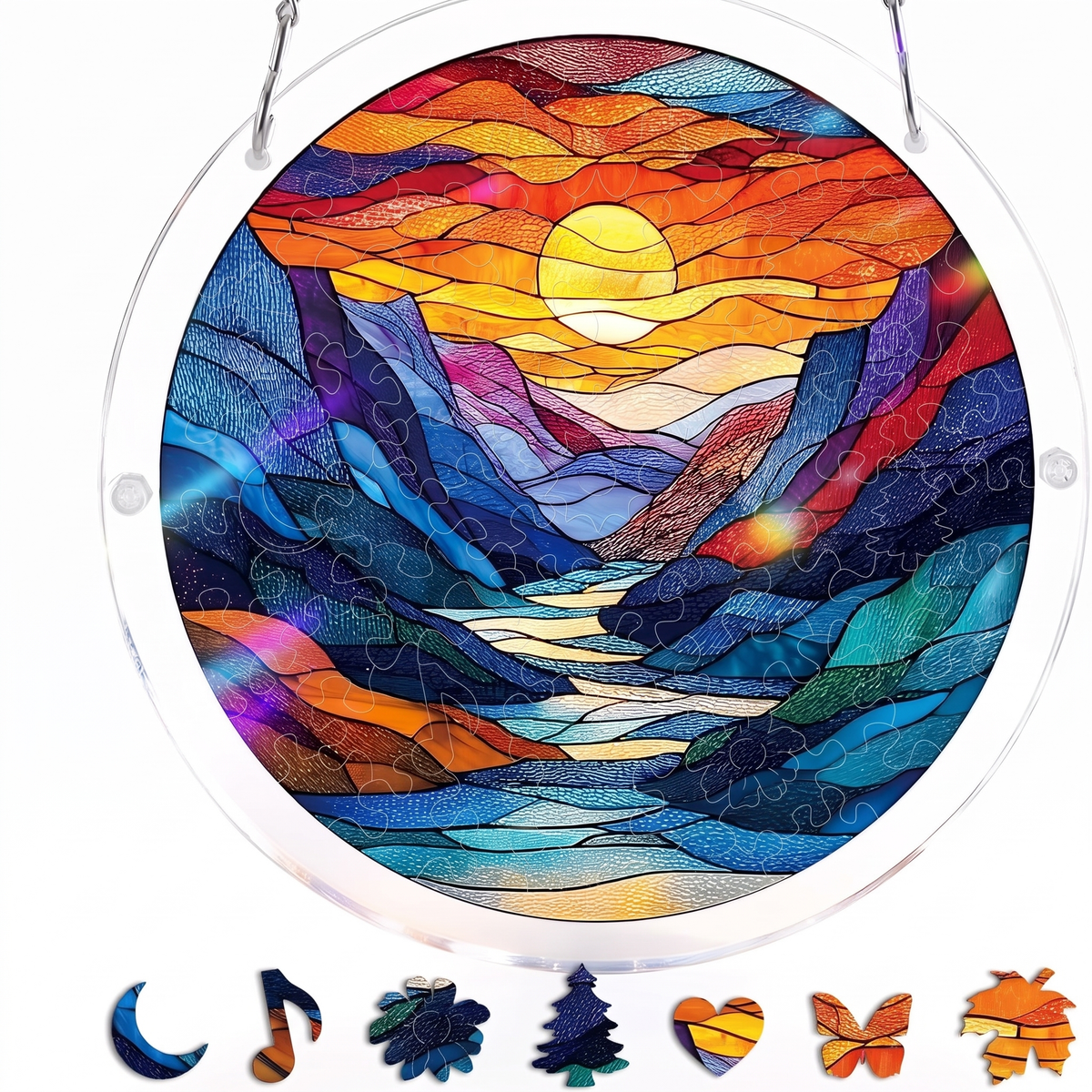 Interactive Stained Glass Suncatcher Puzzle for Windows