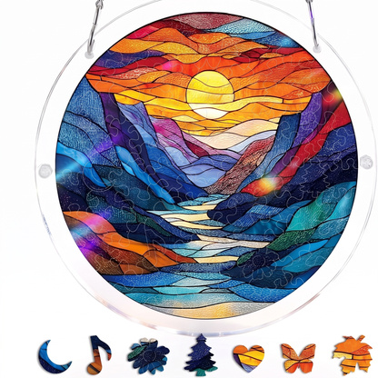 Interactive Stained Glass Suncatcher Puzzle for Windows