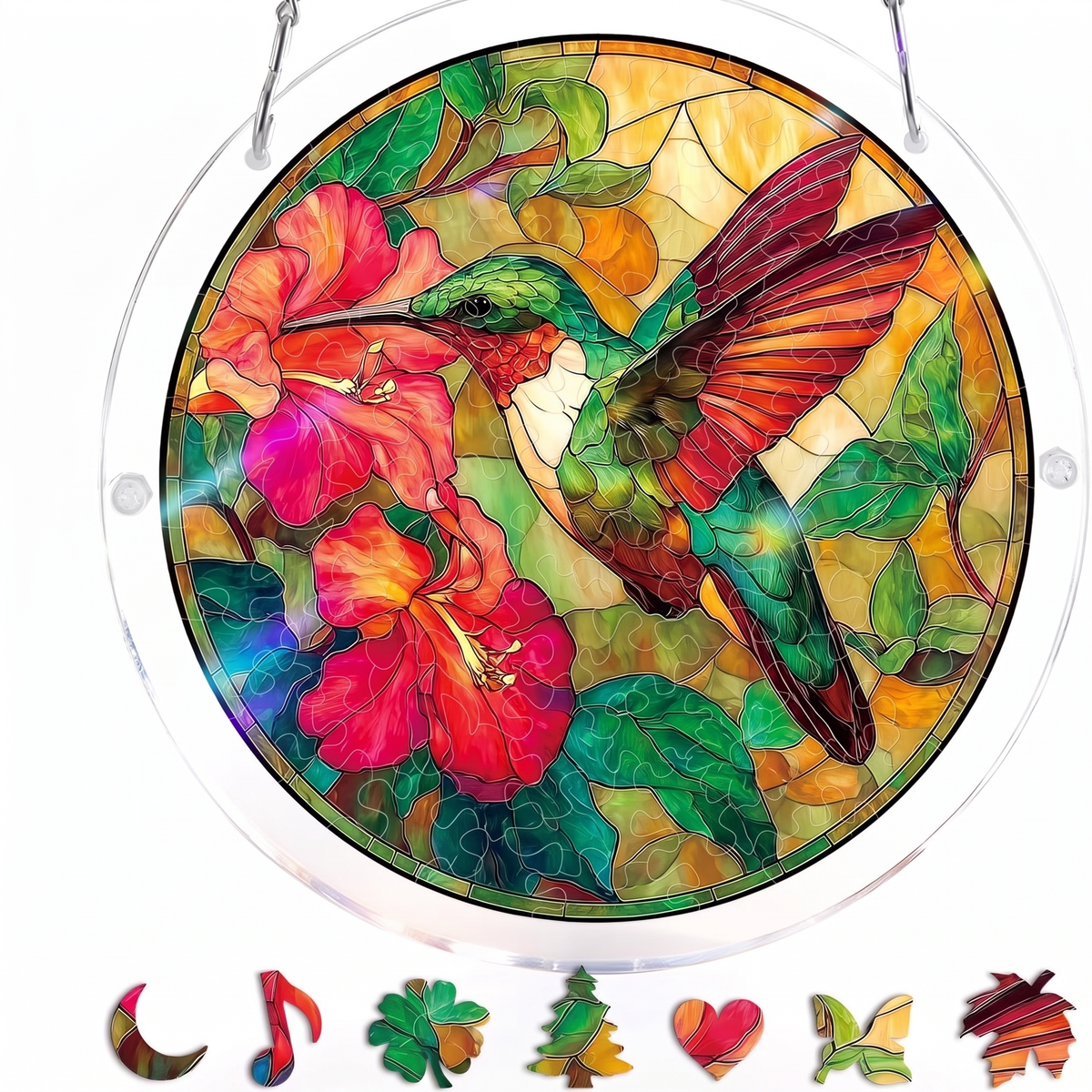 Interactive Stained Glass Suncatcher Puzzle for Windows