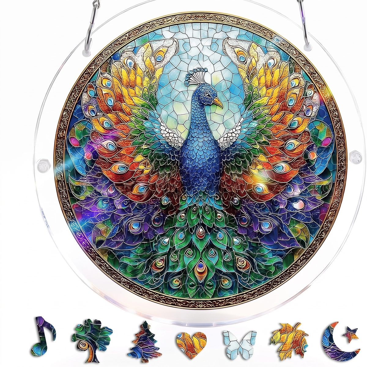 Interactive Stained Glass Suncatcher Puzzle for Windows
