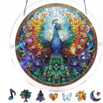 Interactive Stained Glass Suncatcher Puzzle for Windows