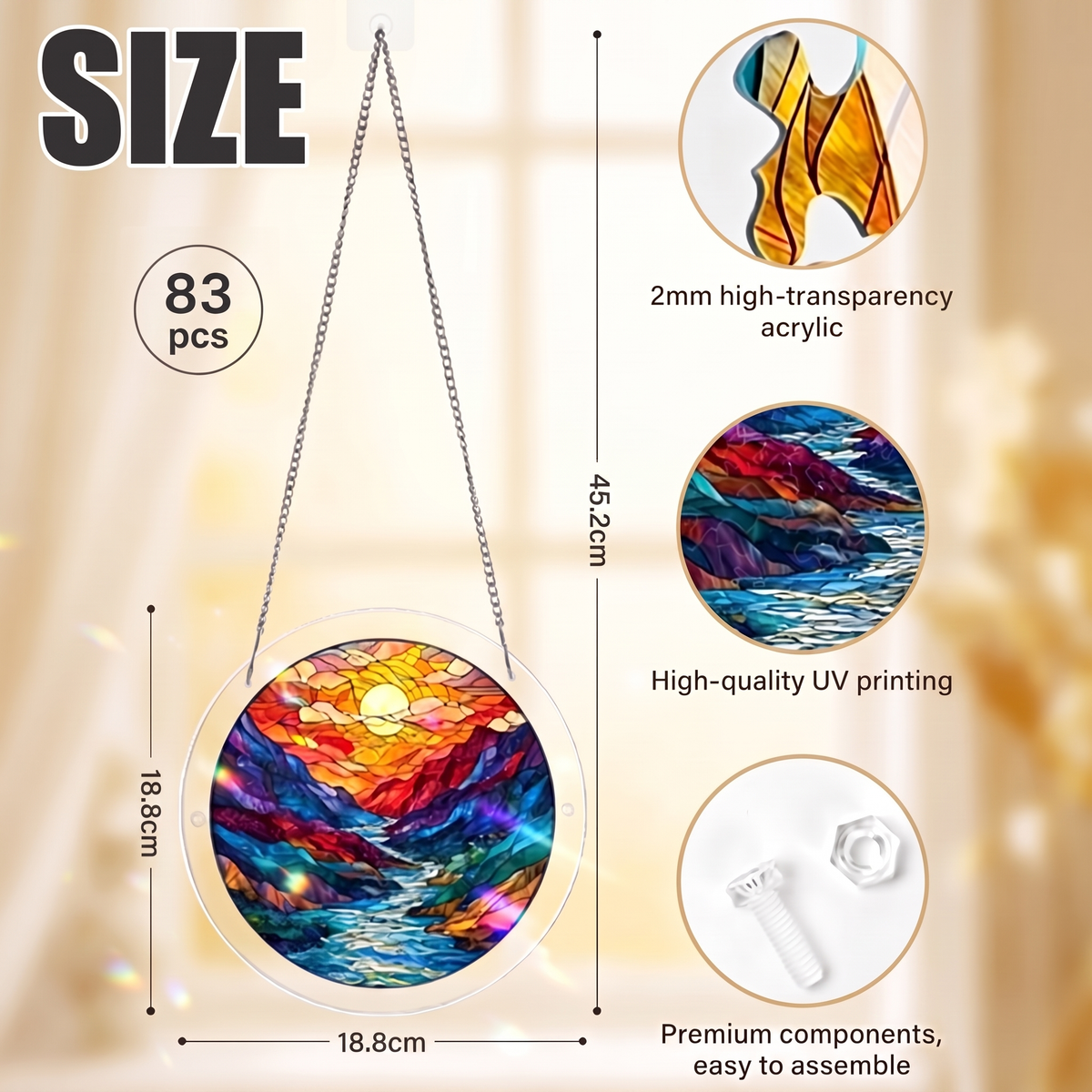 Interactive Stained Glass Suncatcher Puzzle for Windows