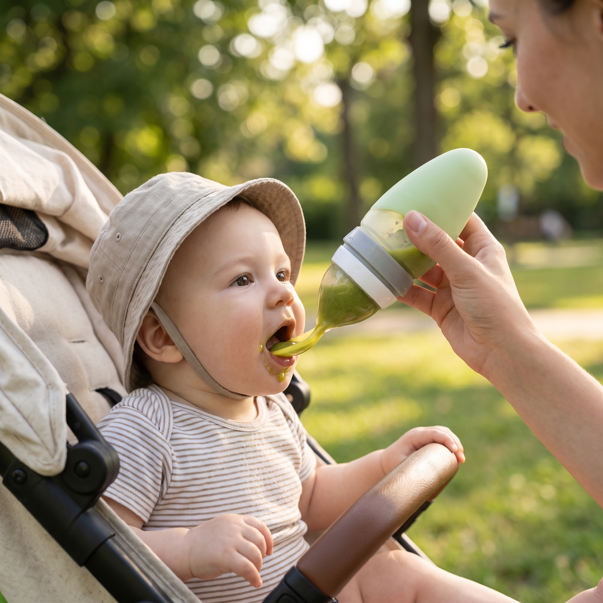 Silicone Baby Squeeze Feeding Spoons (2 Piece Set) for Everyday Baby Care