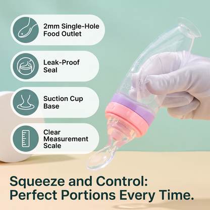 Silicone Baby Squeeze Feeding Spoons (2 Piece Set) for Everyday Baby Care
