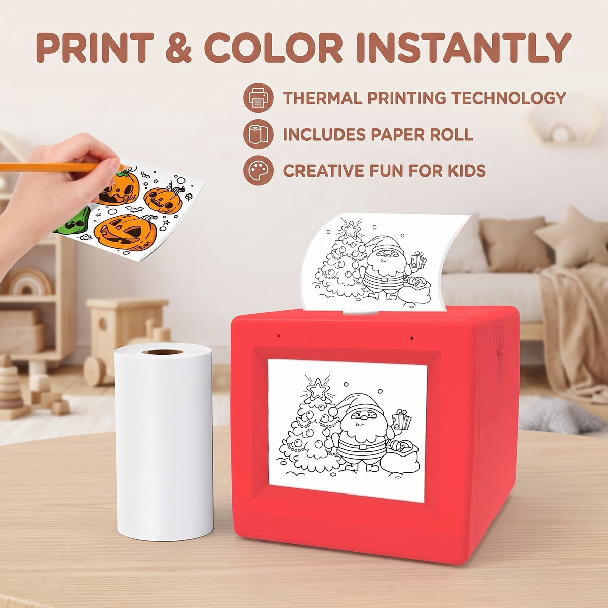 Kids AI Voice Drawing Printer & Colouring Toy