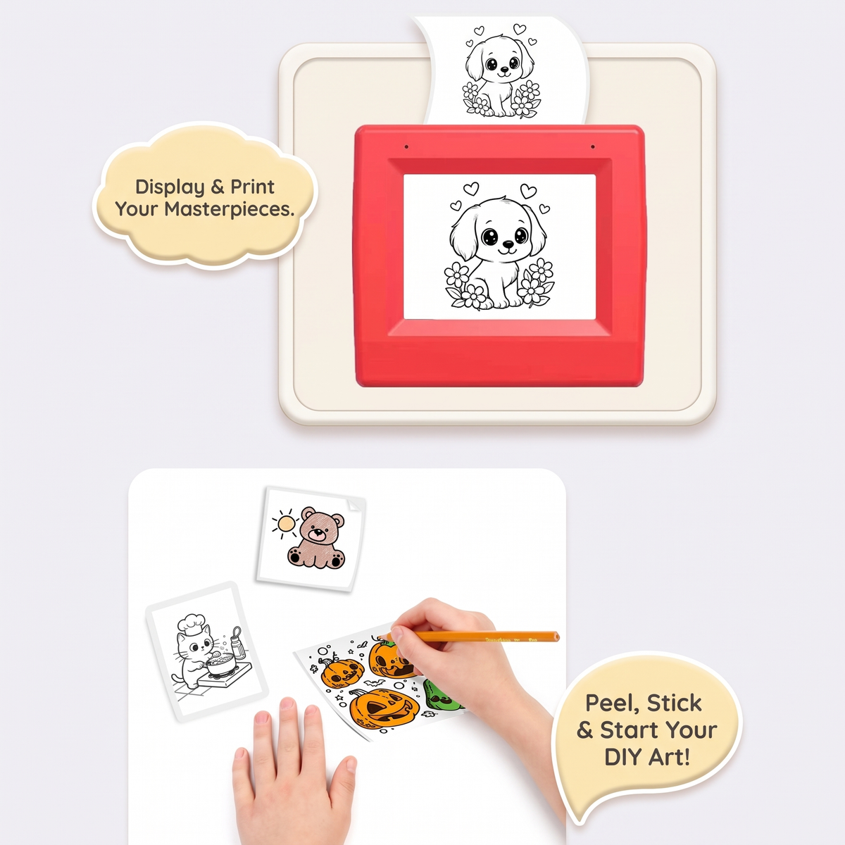 Kids AI Voice Drawing Printer & Colouring Toy