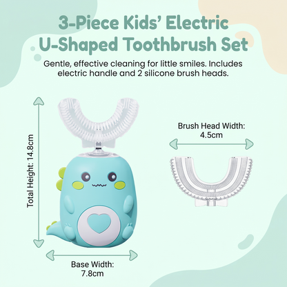 Kids Electric Toothbrush & U Shaped Silicone Brush