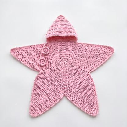 Baby Starfish Suit & Cosy Hood - Knitted & Crocheted