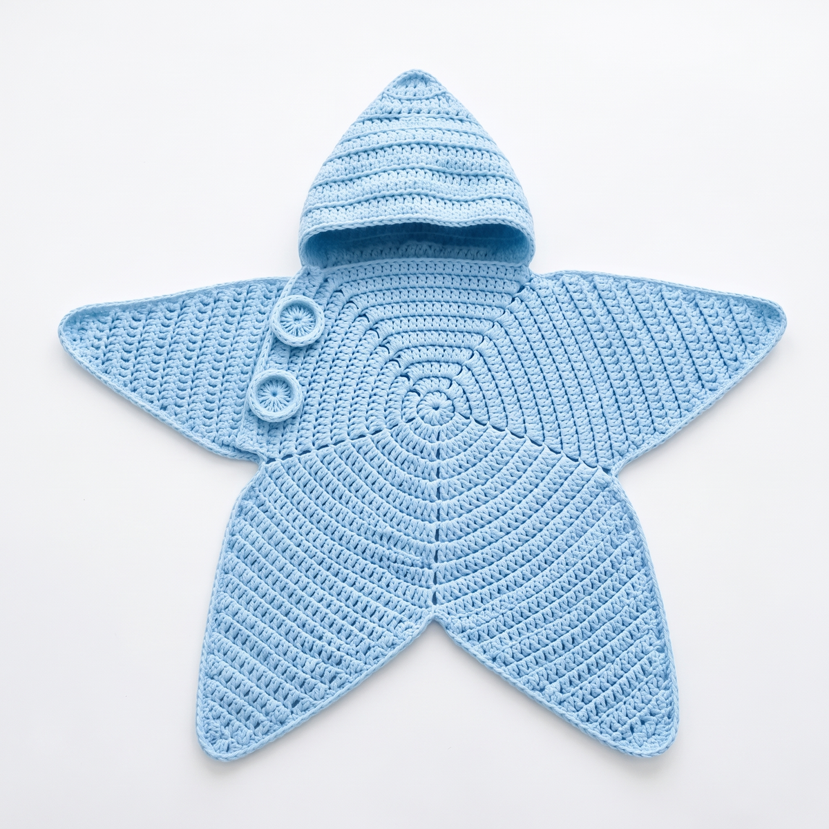 Baby Starfish Suit & Cosy Hood - Knitted & Crocheted