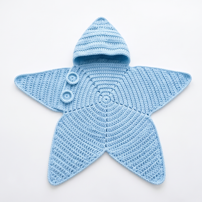 Baby Starfish Suit & Cosy Hood - Knitted & Crocheted