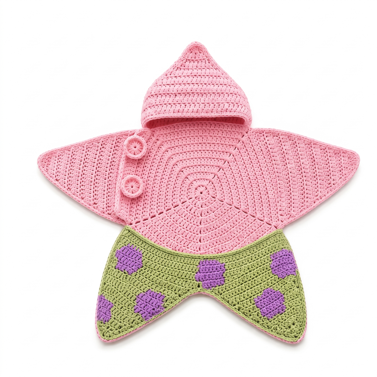 Baby Starfish Suit & Cosy Hood - Knitted & Crocheted