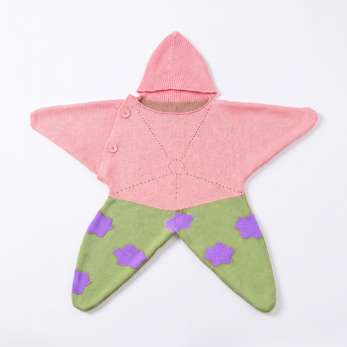 Baby Starfish Suit & Cosy Hood - Knitted & Crocheted
