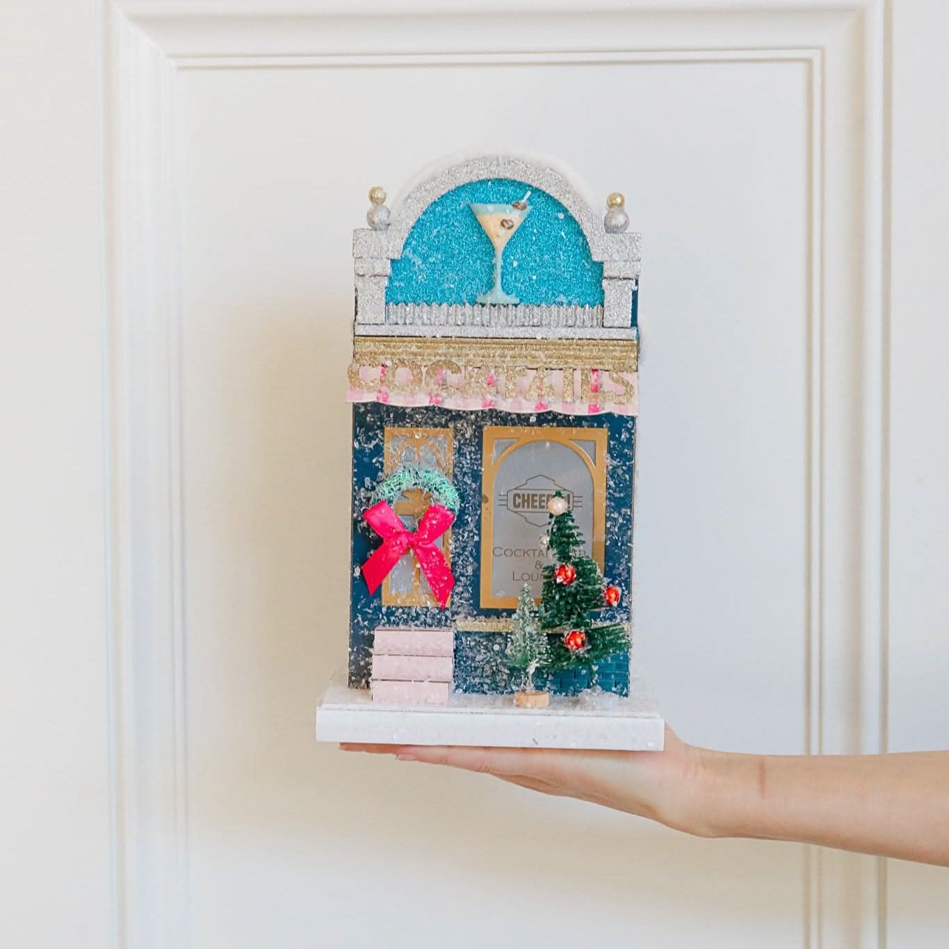 Holiday Village House ,Festive Cocktail Bar and Lounge Decoration, 10.5 in